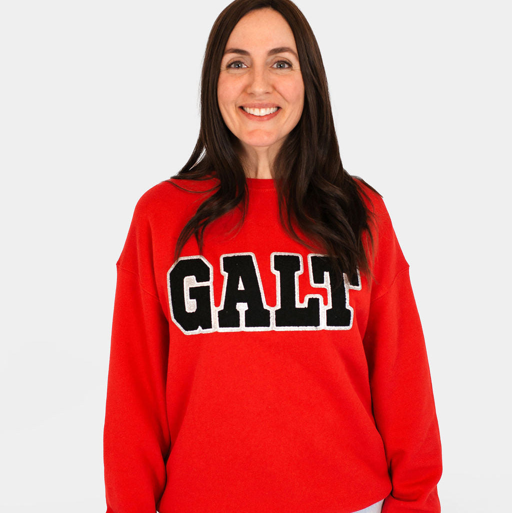 Galt Black Chenille Patch Crewneck