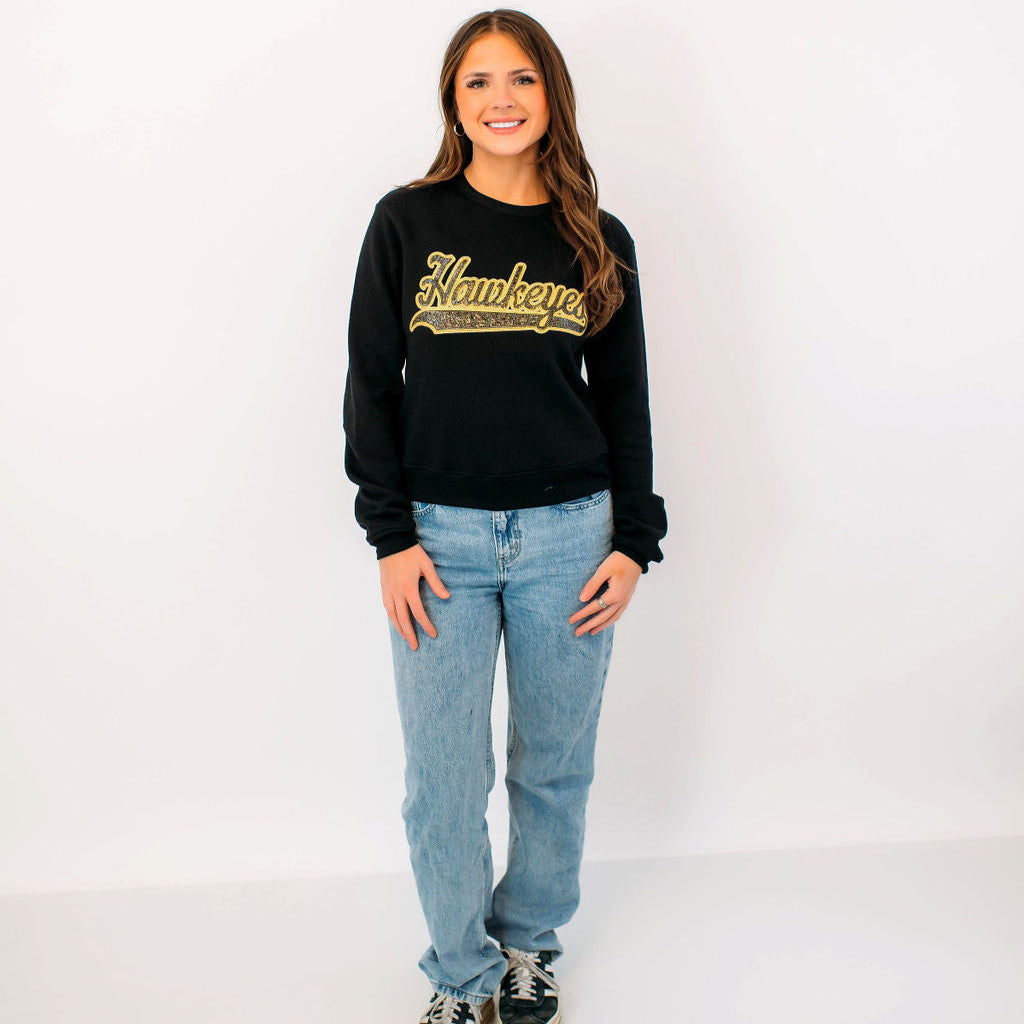 Iowa Hawkeyes Sequin Women's Crewneck