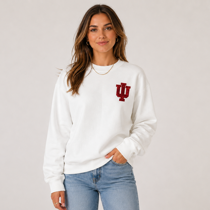 Indiana Logo Sequin Patch Crewneck