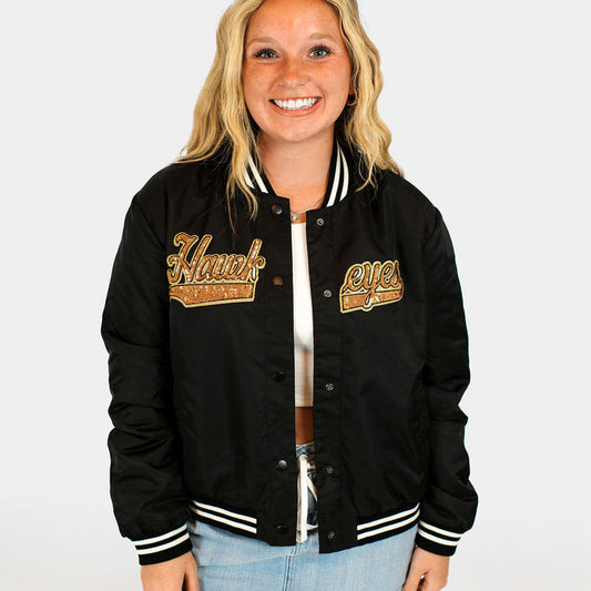 Iowa Game Day Outfit. Iowa Hawkeyes Bomber Jacket