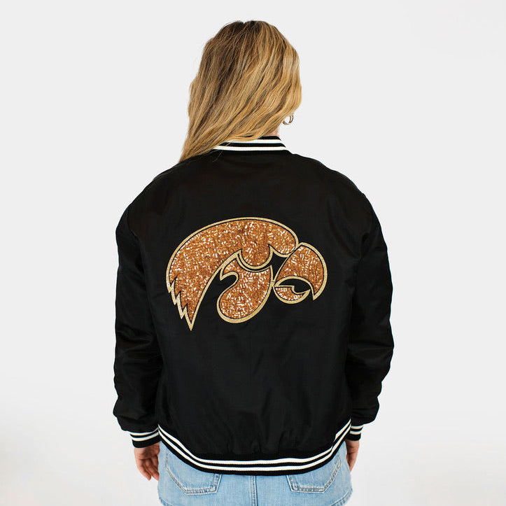 Iowa Game Day Outfit. Iowa Hawkeyes Bomber Jacket