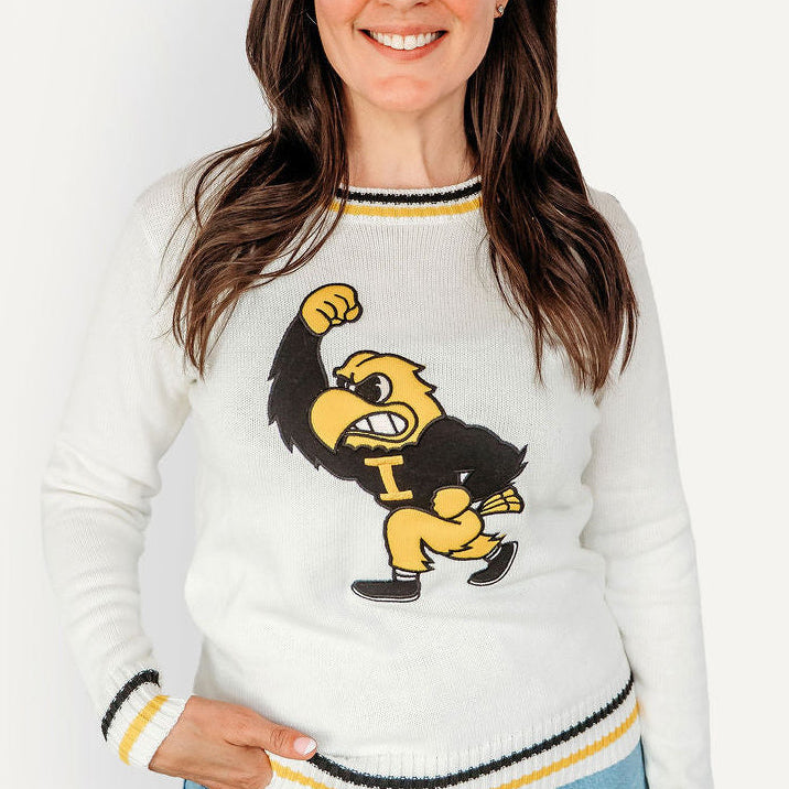 Iowa Hawkeyes Embroidered Herky Knit Sweater (New)