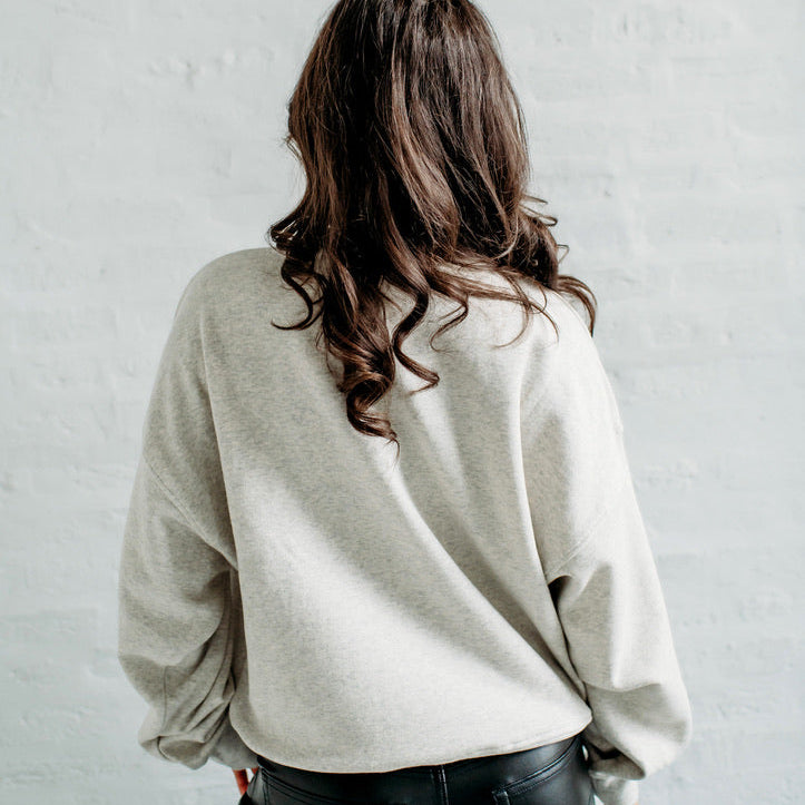 Purdue Slouchy Drop Shoulder Crewneck. Purdue Game Day Apparel.  