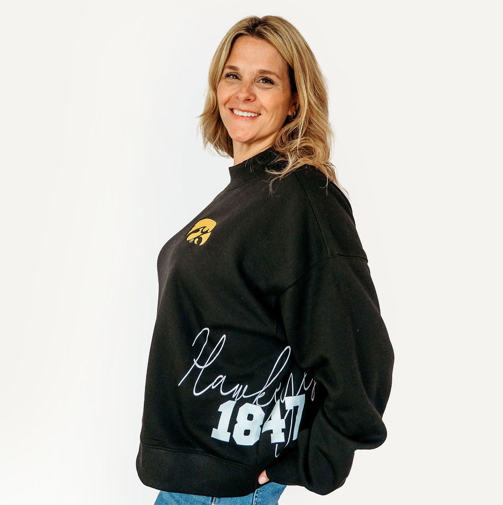 Iowa Hawkeyes 1847 Mock Neck Pullover
