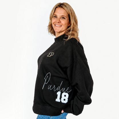 Purdue Boilers 1869 Mock Neck Pullover