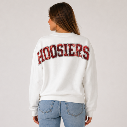 Indiana Logo Sequin Patch Crewneck