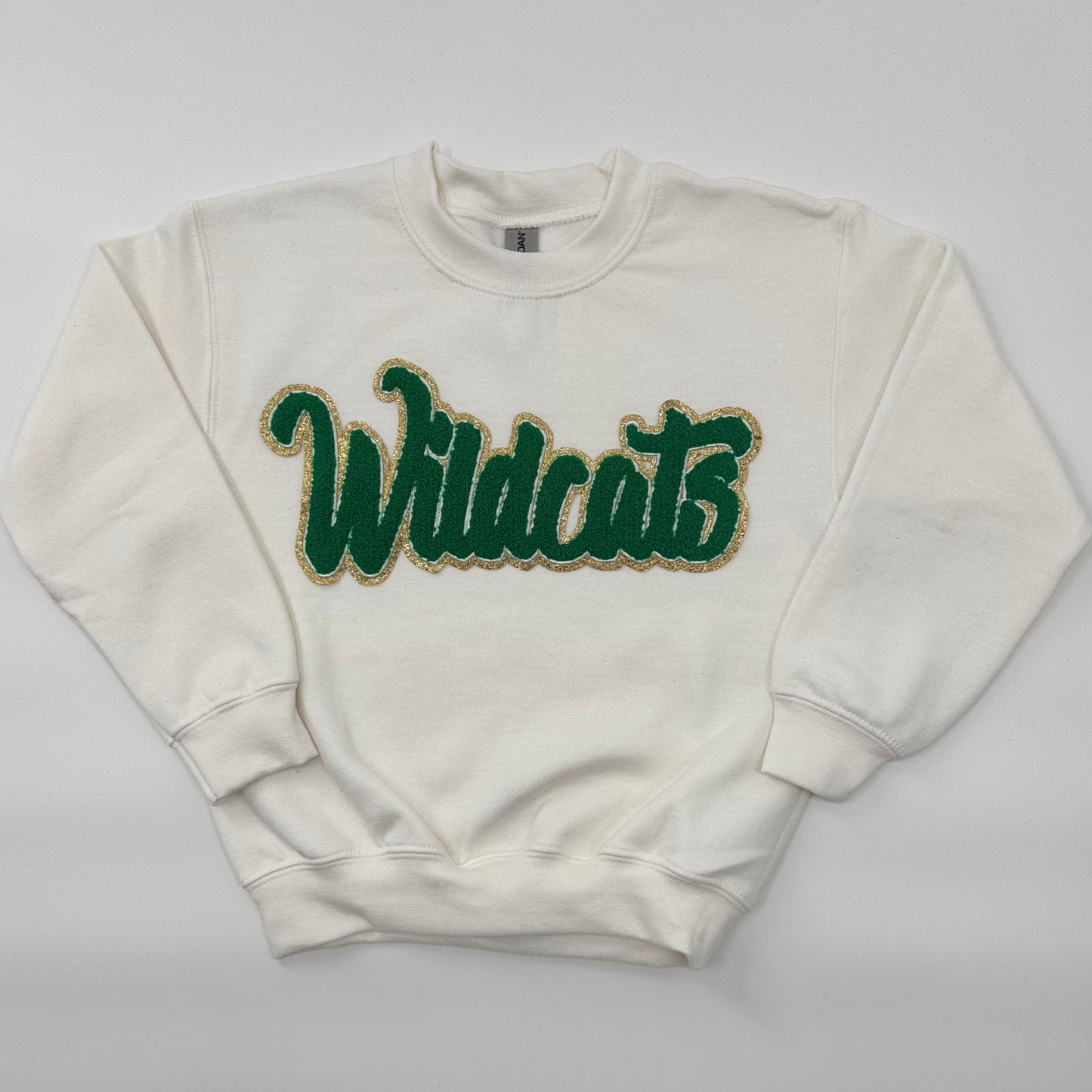 Wildcats Glitter Chenille Youth Crewneck