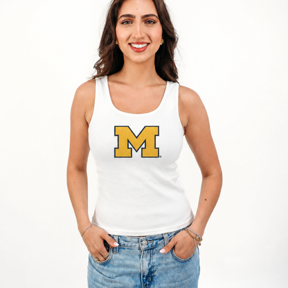 University of Michigan Sequin Ribbed Tank