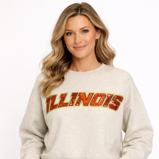 Illinois Slouchy Drop Shoulder Crewneck