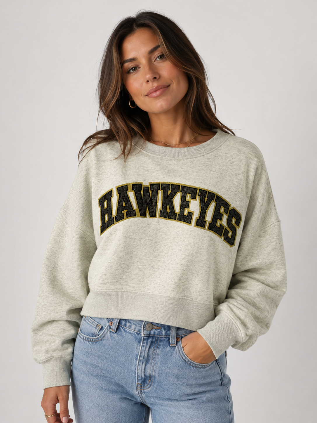 Iowa Hawkeyes Slouchy Drop Shoulder Crewneck