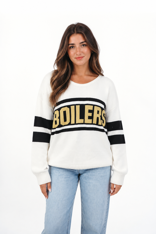 Purdue Boilers Vintage V-Neck Sweater