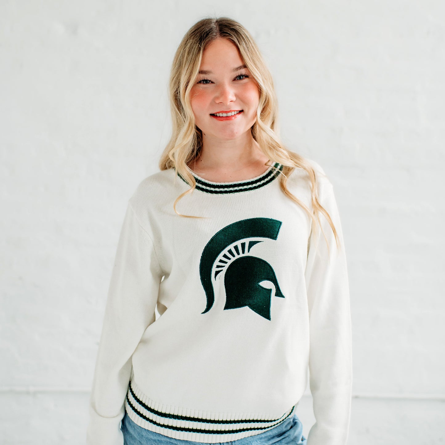 Michigan State Spartans Knit Sweater.Michigan Game Day Apparel. 