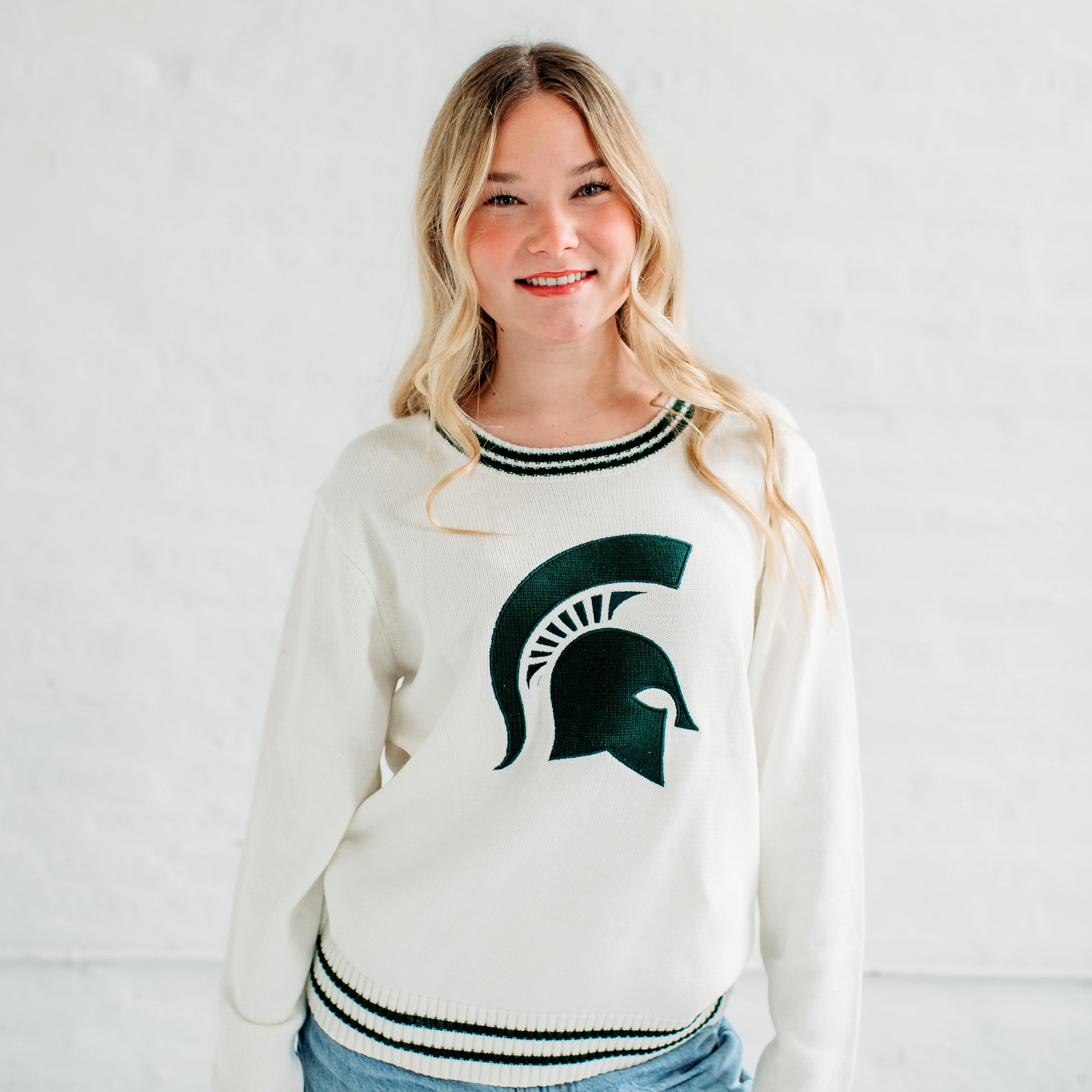 Michigan State Spartans Knit Sweater.Michigan Game Day Apparel. 