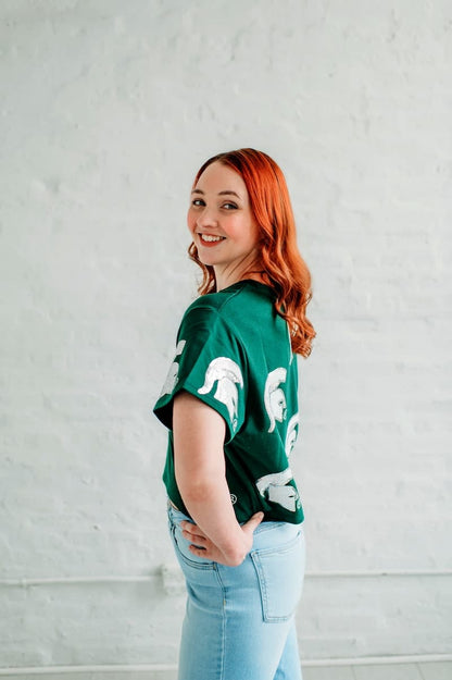 Michigan State Full Coverage Sequin Tee