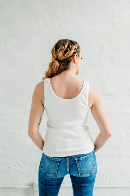 Michigan State Sequin Ribbed Tank. Michigan Game Day Apparel.