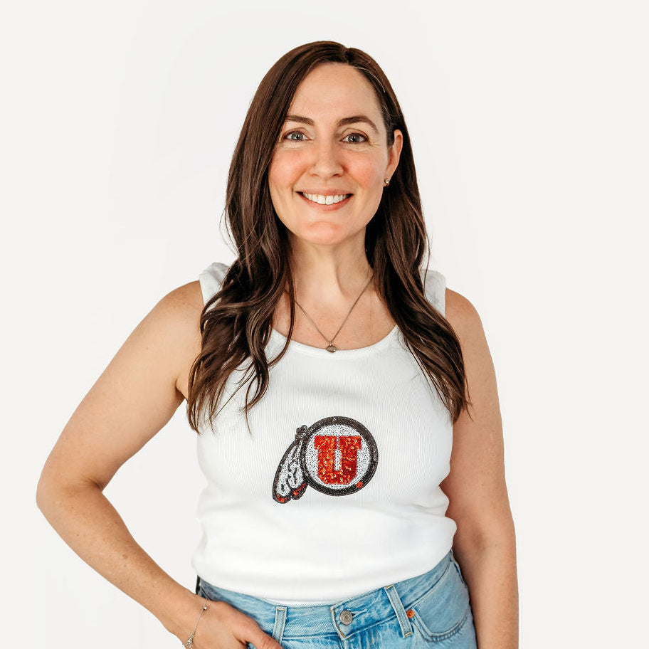 University of Utah Sequin Ribbed Tank