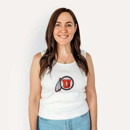University of Utah Sequin Ribbed Tank