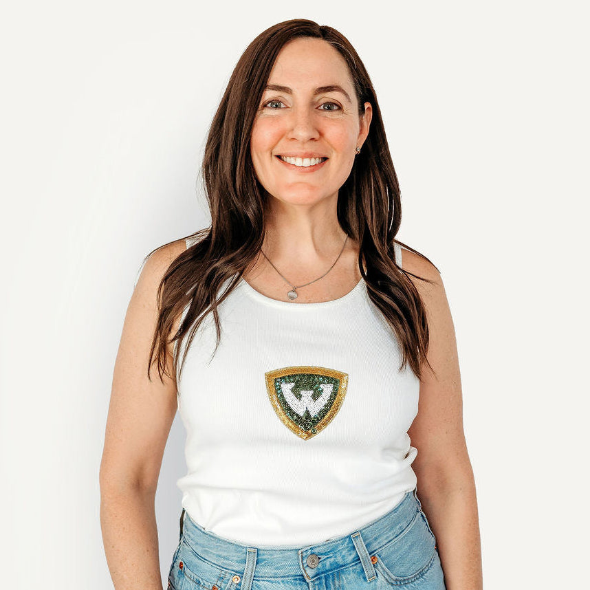 Wayne State University Sequin Ribbed Tank