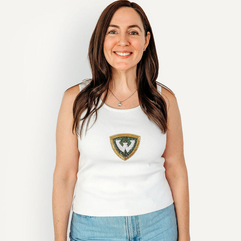 Wayne State University Sequin Ribbed Tank