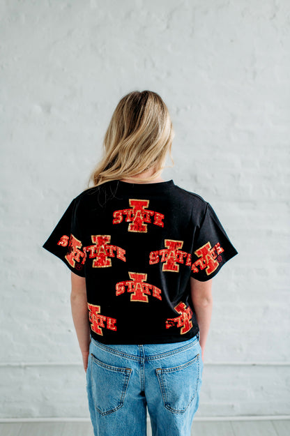 Iowa State Full Coverage Sequin Tee (Pre Sale)