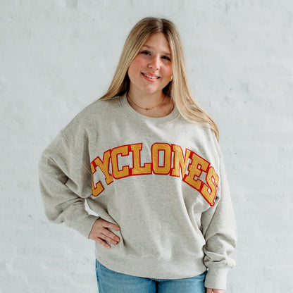 Cyclones Slouchy Drop Shoulder Crewneck.  Iowa State Gameday apparel