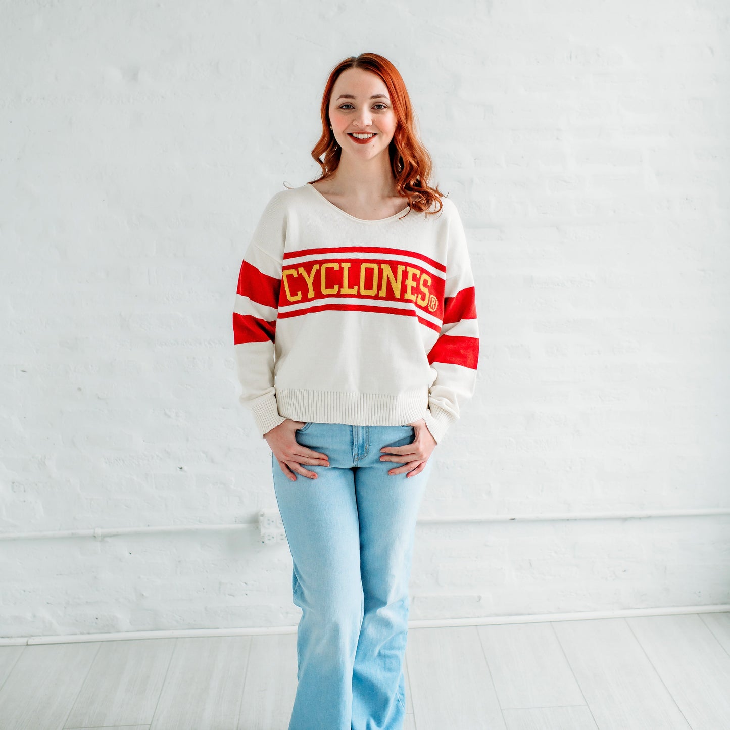 Cyclones Vintage V-Neck Sweater.  Iowa State Gameday apparel