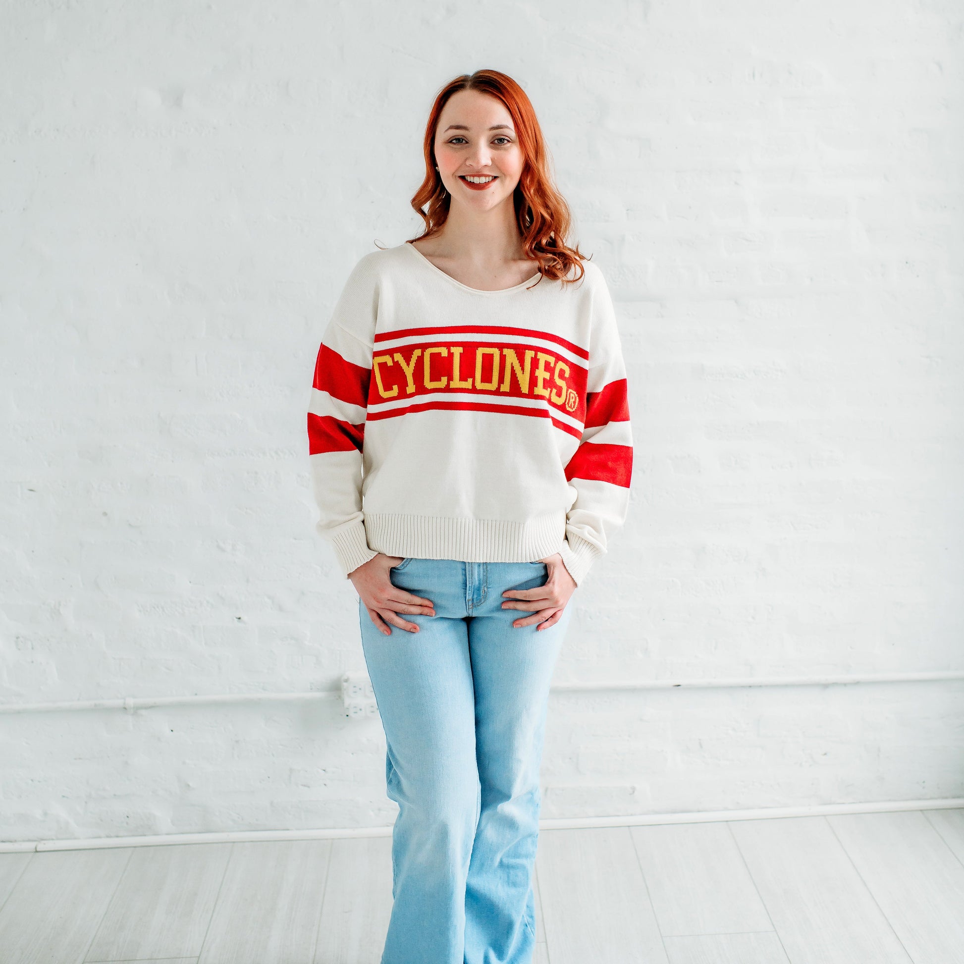Cyclones Vintage V-Neck Sweater.  Iowa State Gameday apparel