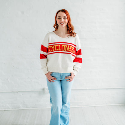 Cyclones Vintage V-Neck Sweater.  Iowa State Gameday apparel