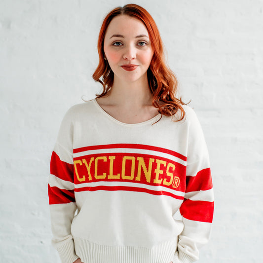 Cyclones Vintage V-Neck Sweater.  Iowa State Gameday apparel