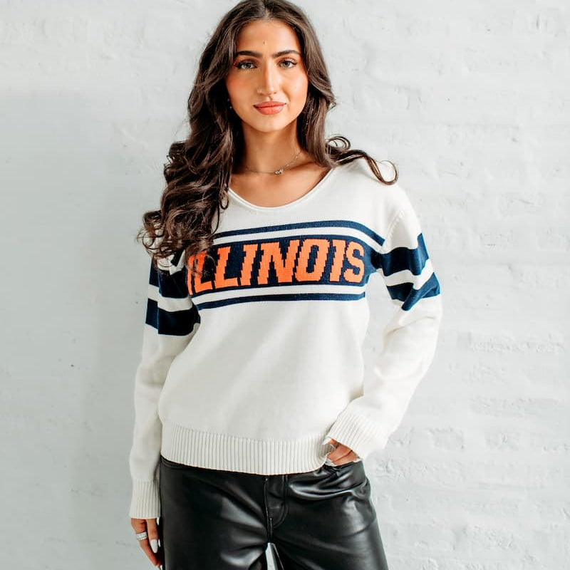 Illinois Vintage V-Neck Sweater