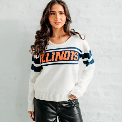 Illinois Vintage V-Neck Sweater
