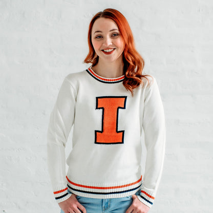 Illinois Illini Knit Sweater. Illinois Game Day Apparel.