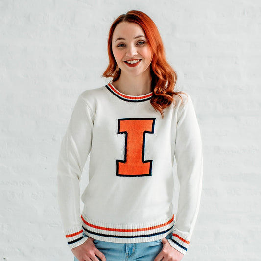 Illinois Illini Knit Sweater. Illinois Game Day Apparel.