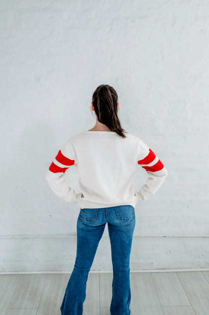   Indiana gameday apparel. Hoosiers Vintage V-Neck Sweater