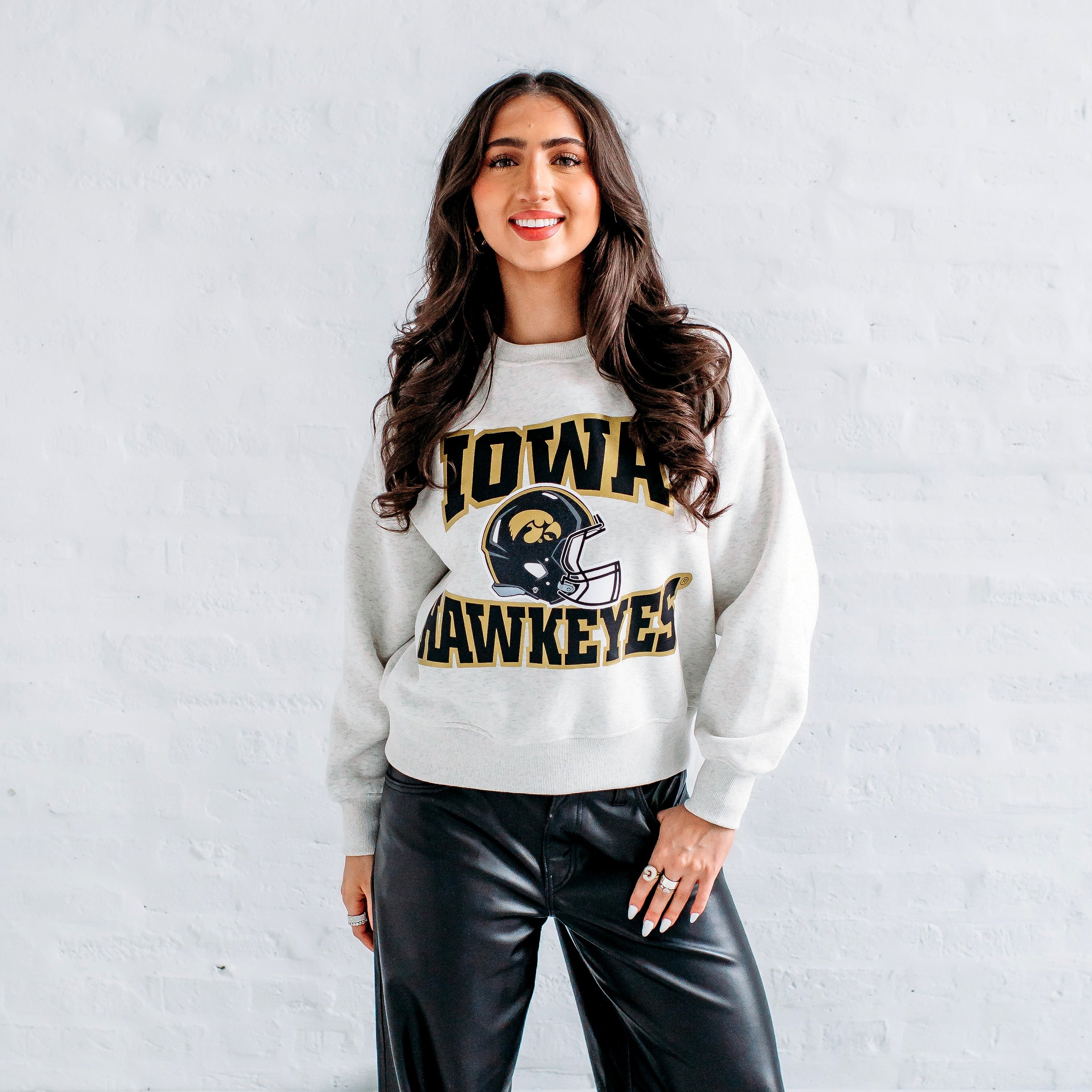 Iowa Game Day Apparel. Iowa Hawkeyes Football Slouchy Crewneck.