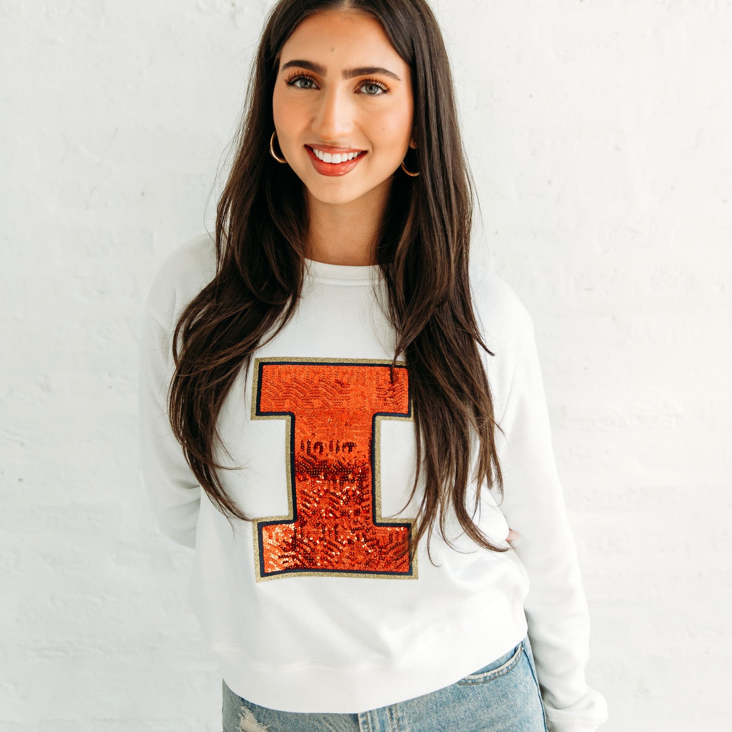 Illinois Game Day Apparel. Illinois Sequin Crewneck