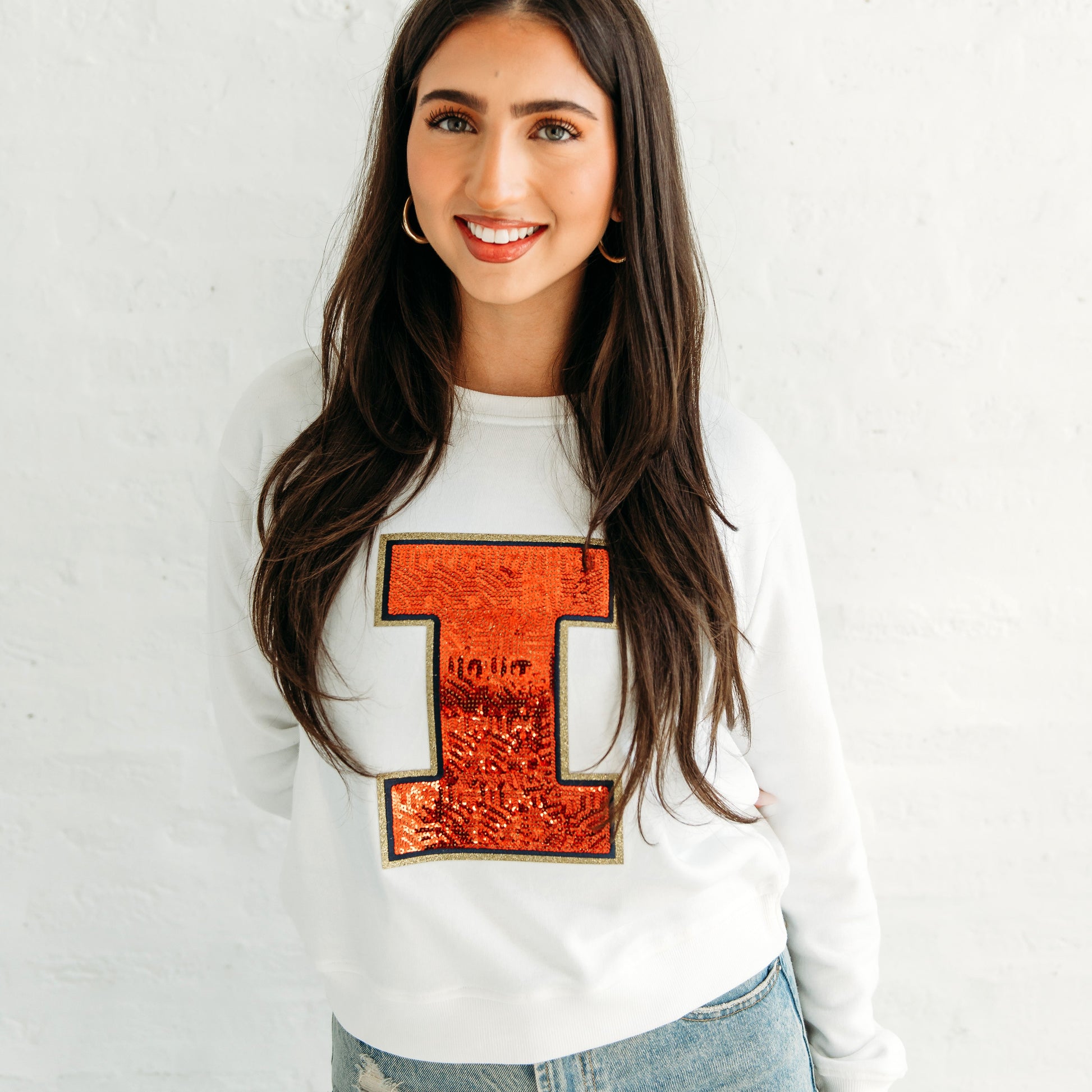 Illinois Game Day Apparel. Illinois Sequin Crewneck