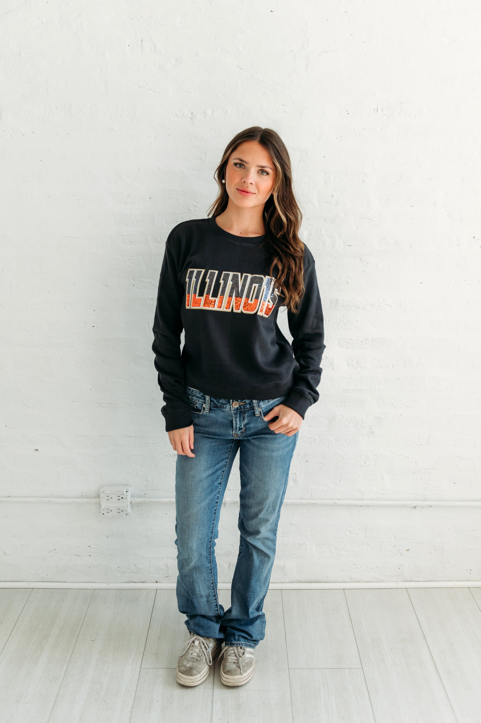 Illinois Game Day Apparel. Illinois Sequin Crewneck