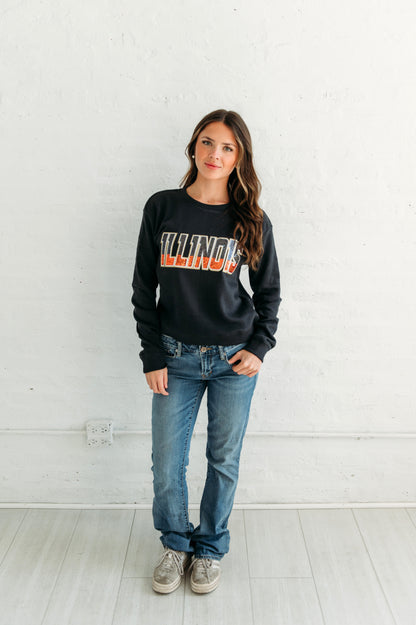 Illinois Game Day Apparel. Illinois Sequin Crewneck
