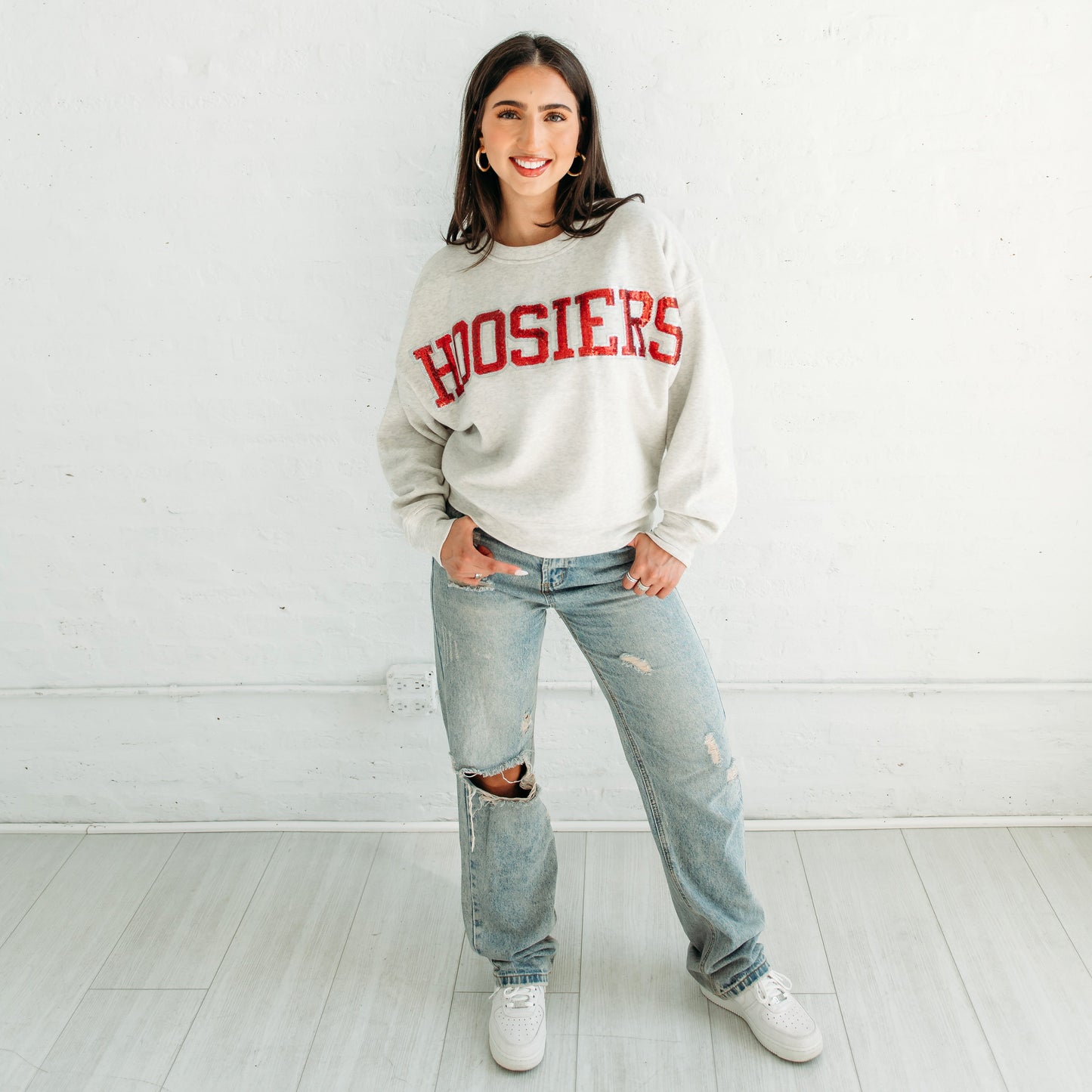 Indiana Hoosiers Slouchy Drop Shoulder Crewneck