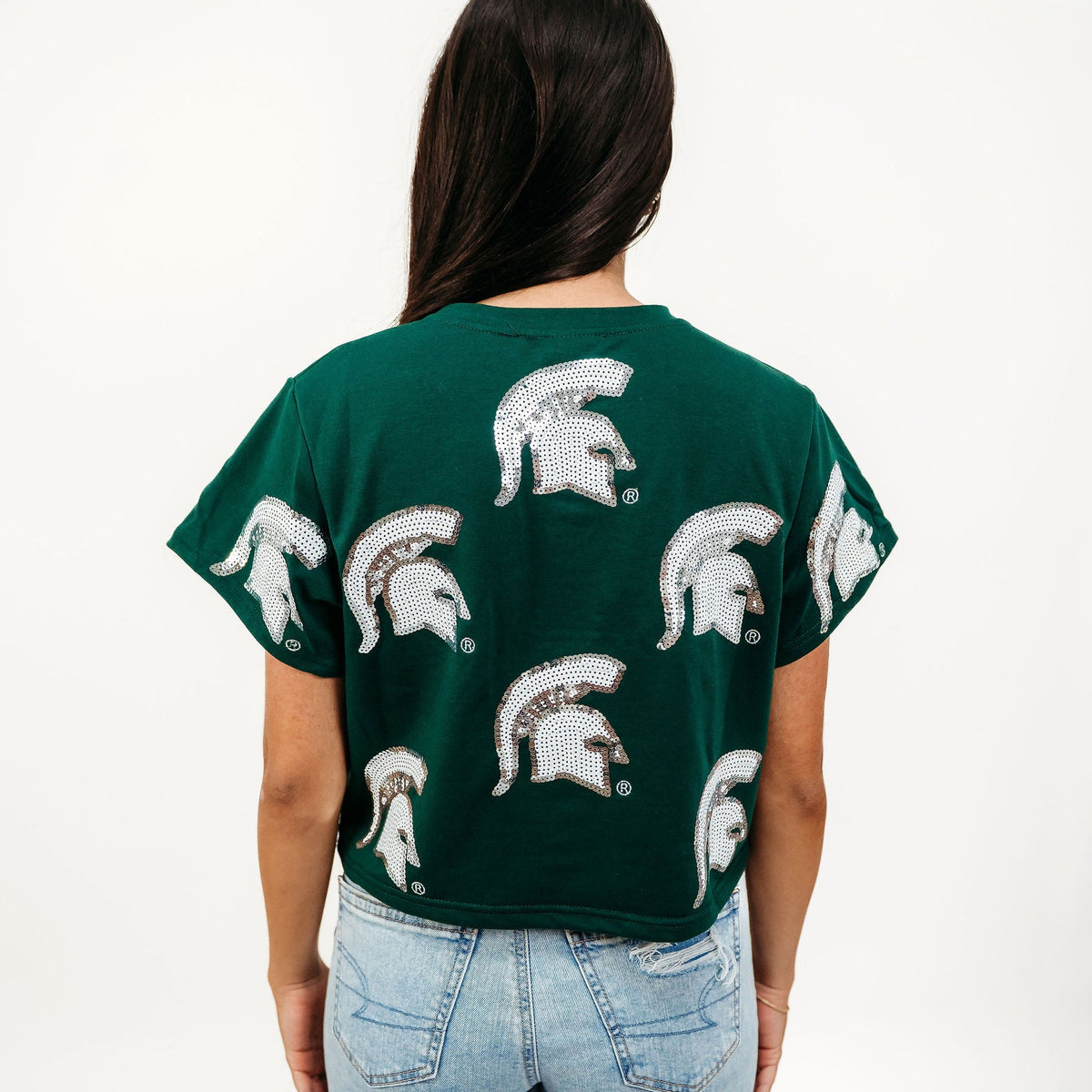 Michigan State Full Coverage Sequin Tee