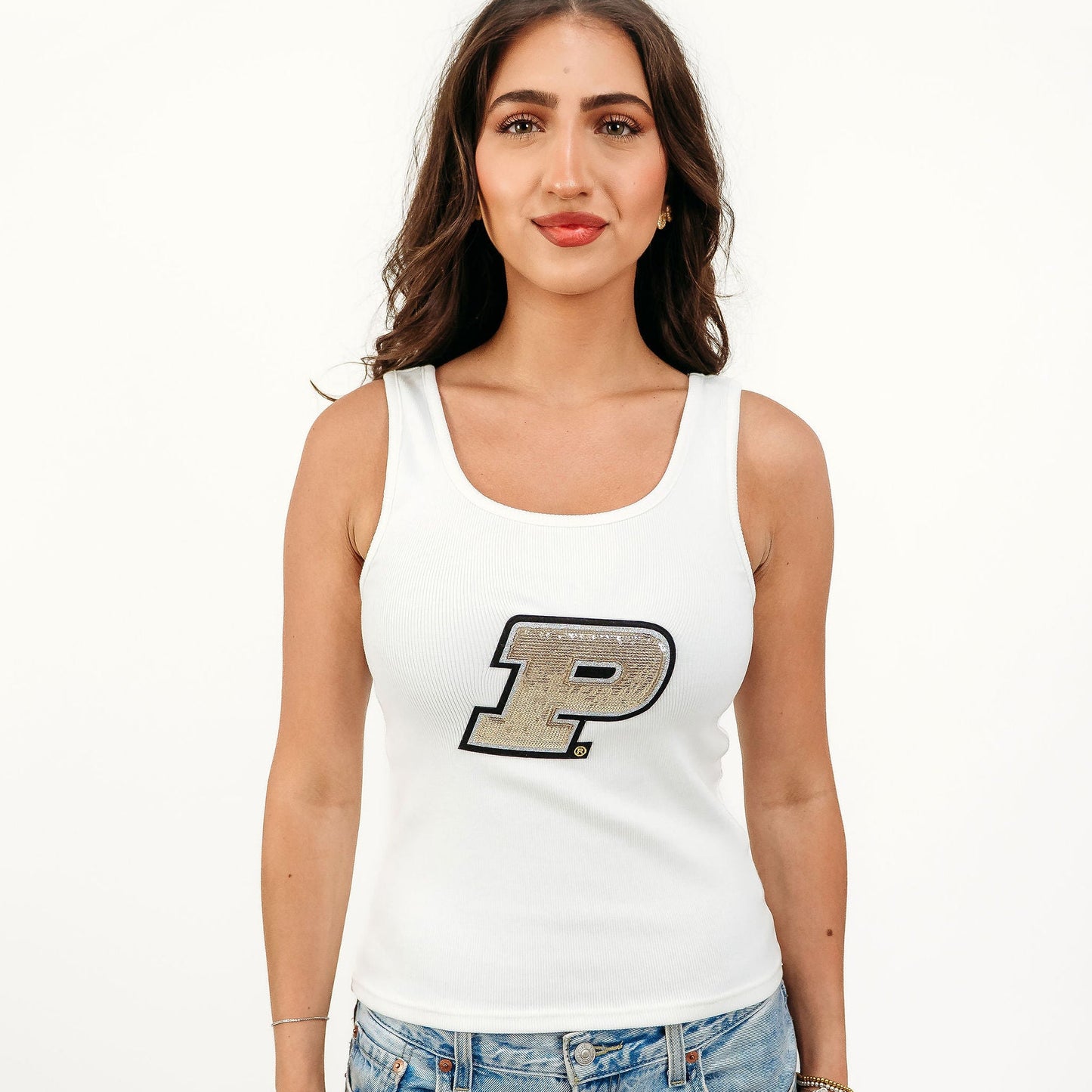 Purdue Sequin Ribbed Tank