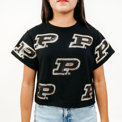 Purdue Full Coverage Sequin Tee