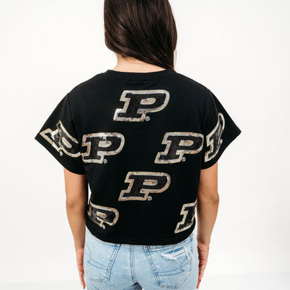 Purdue Full Coverage Sequin Tee