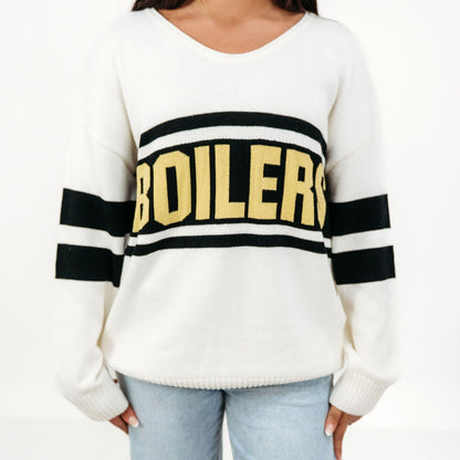 Purdue Boilers Vintage V-Neck Sweater