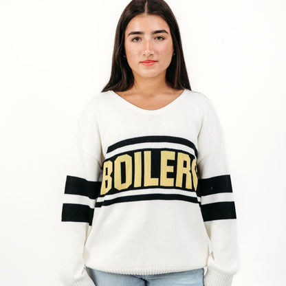 Purdue Boilers Vintage V-Neck Sweater