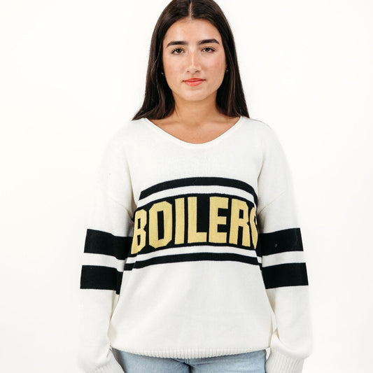 Purdue Boilers Vintage V-Neck Sweater